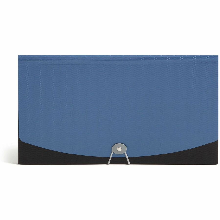 Smead Letter Expanding File - 8 1/2" x 11" - 12 Pocket(s) - Polypropylene - Blue, Black - 1 Each