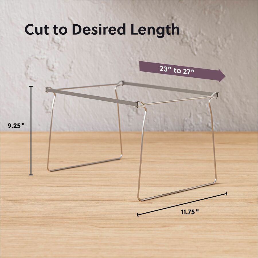 Smead Hanging Folder Frames - Letter - 23" to 27" Long - Steel - Gray - 2 / Pack
