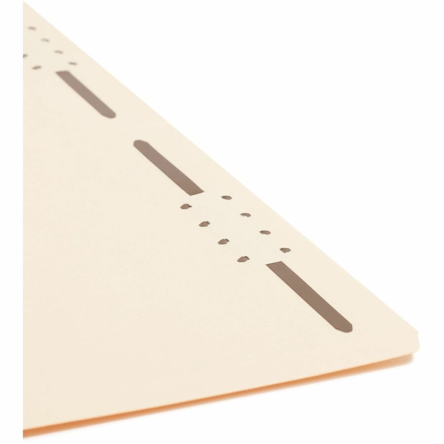 Smead 1/3 Tab Cut Legal Recycled Fastener Folder - 8 1/2" x 14" - 2 x 2K Fastener(s) - Top Tab Location - Third Tab Position - 11 pt. - 2 Plys - Manila - Reinforced - 10% Recycled - 50 / Box