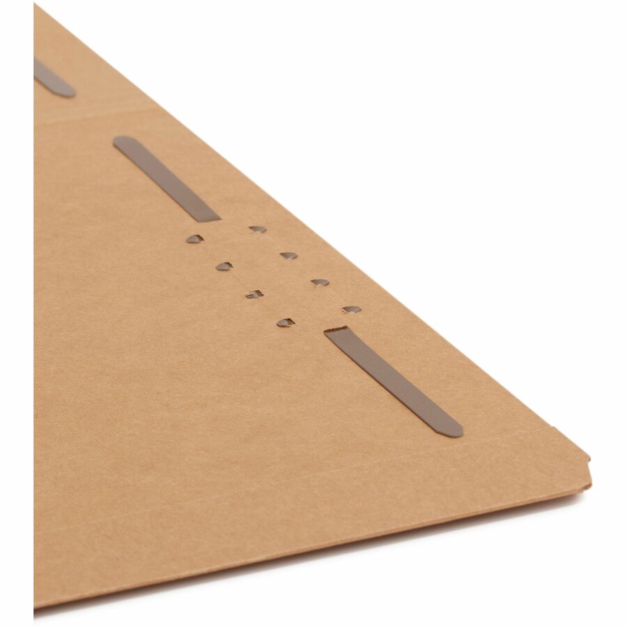 Smead Straight Tab Cut Letter Recycled Fastener Folder - 8 1/2" x 11" - 2 x 2K Fastener(s) - 11 pt. - 2 Plys - Kraft - 10% Recycled - 50 / Box