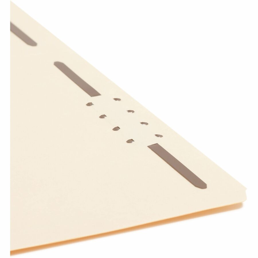Smead 1/3 Tab Cut Letter Recycled Fastener Folder - 8 1/2" x 11" - 3/4" Expansion - 2 x 2K Fastener(s) - 2" for Folder - Top Tab Location - Third Tab Position - 11 pt. - 2 Plys - Manila - Reinforced Tab - 10% Recycled - 50 / Box