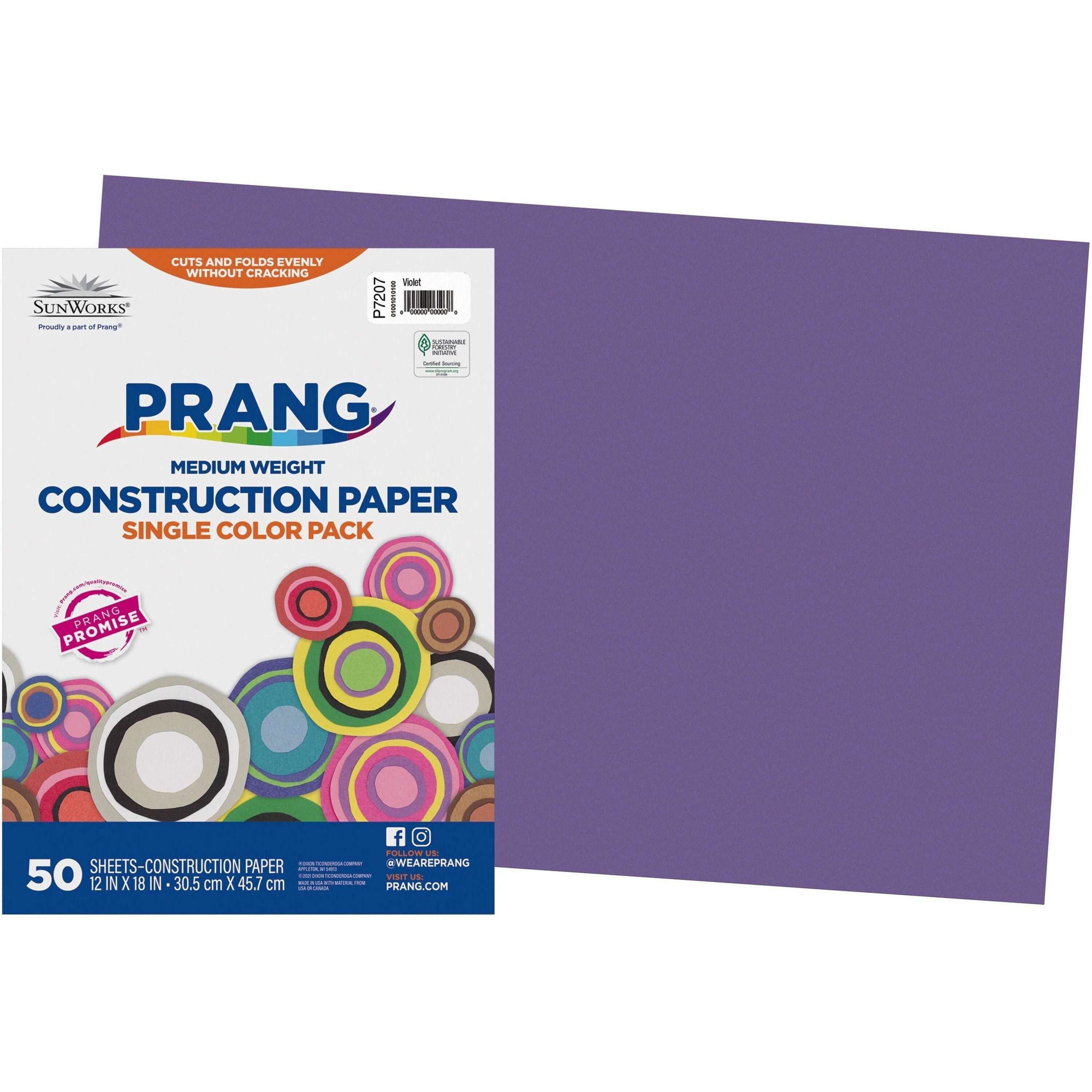 Prang Construction Paper - Multipurpose - 18" Width x 12" Length - Violet - Groundwood - 50 / Pack