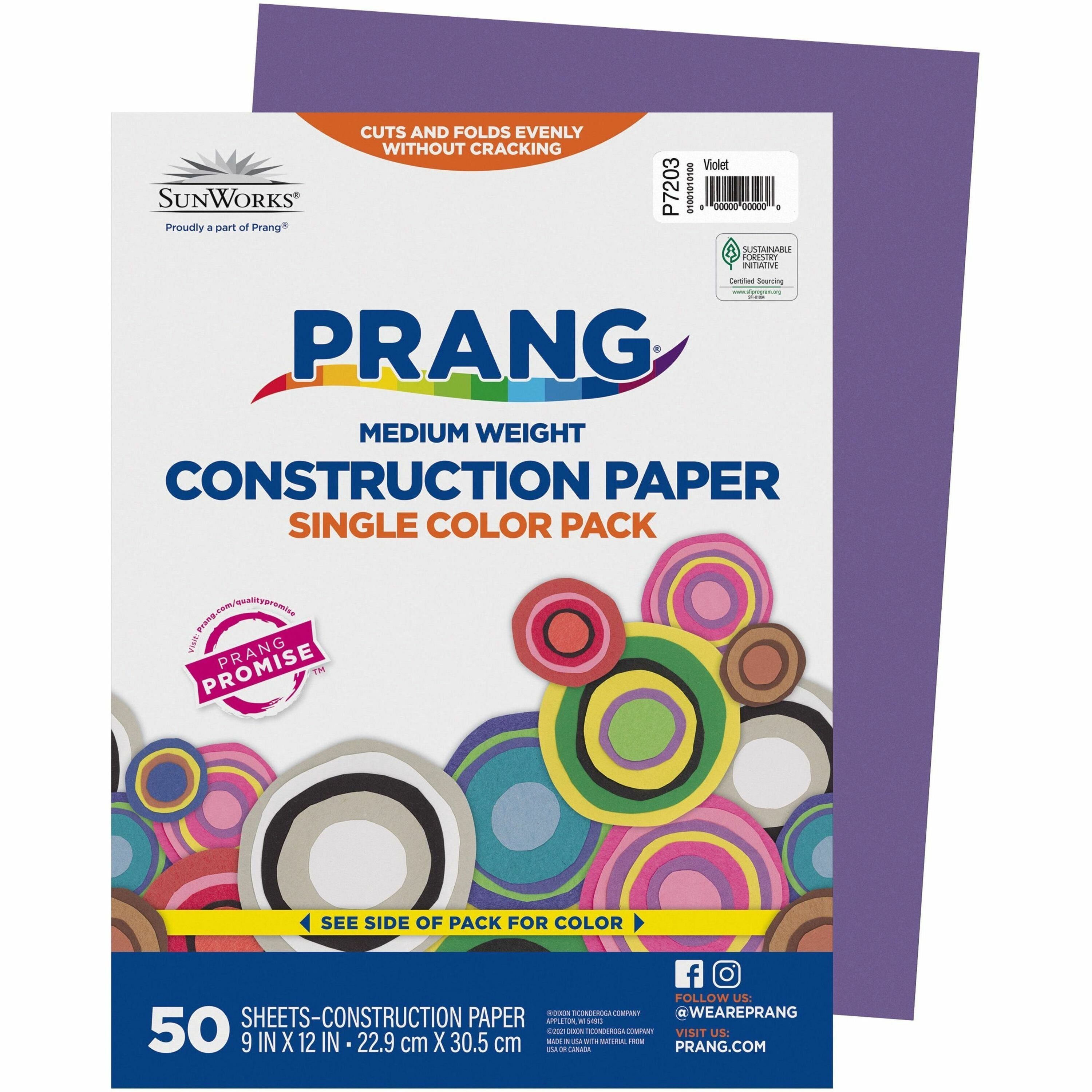 Prang Construction Paper - Multipurpose - 12" Width x 9" Length - Violet - Groundwood - 50 / Pack