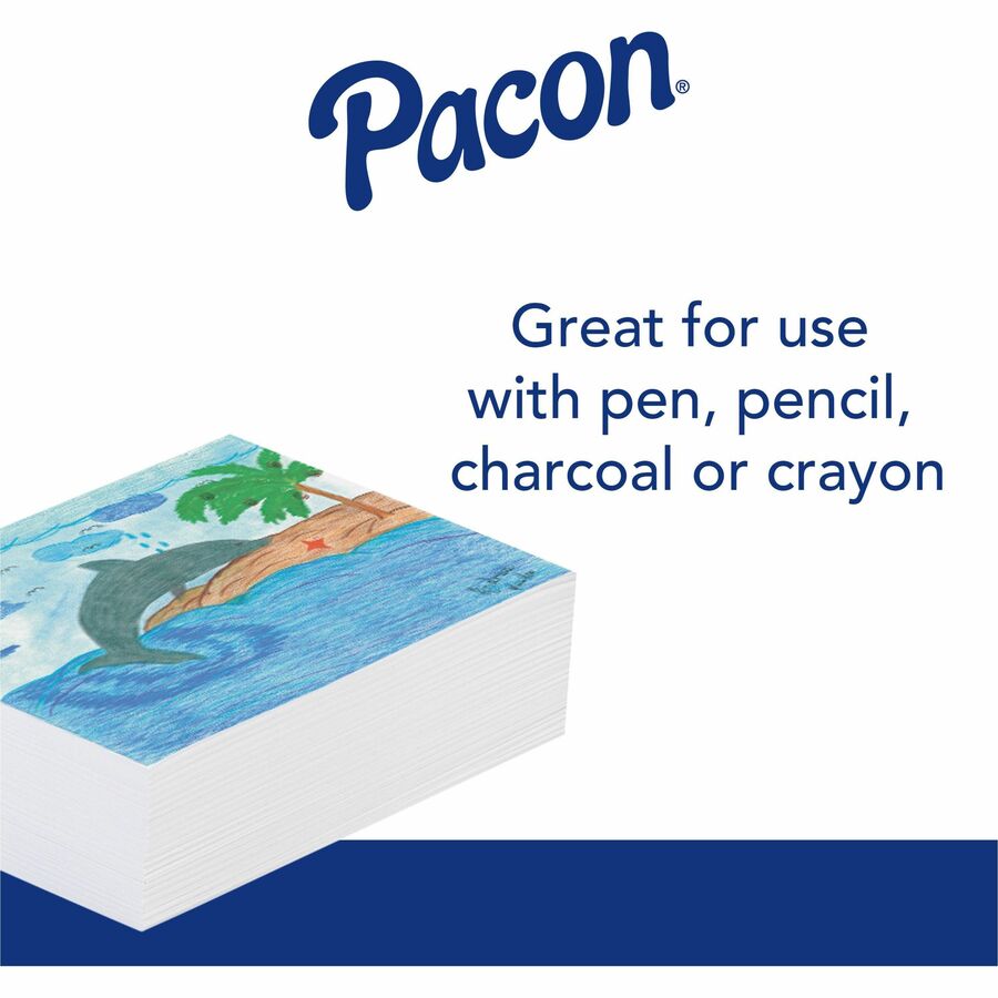 Pacon Newsprint Paper - 500 Sheets - Plain - 18" x 24" Sheet Size - White Paper - 500 / Ream