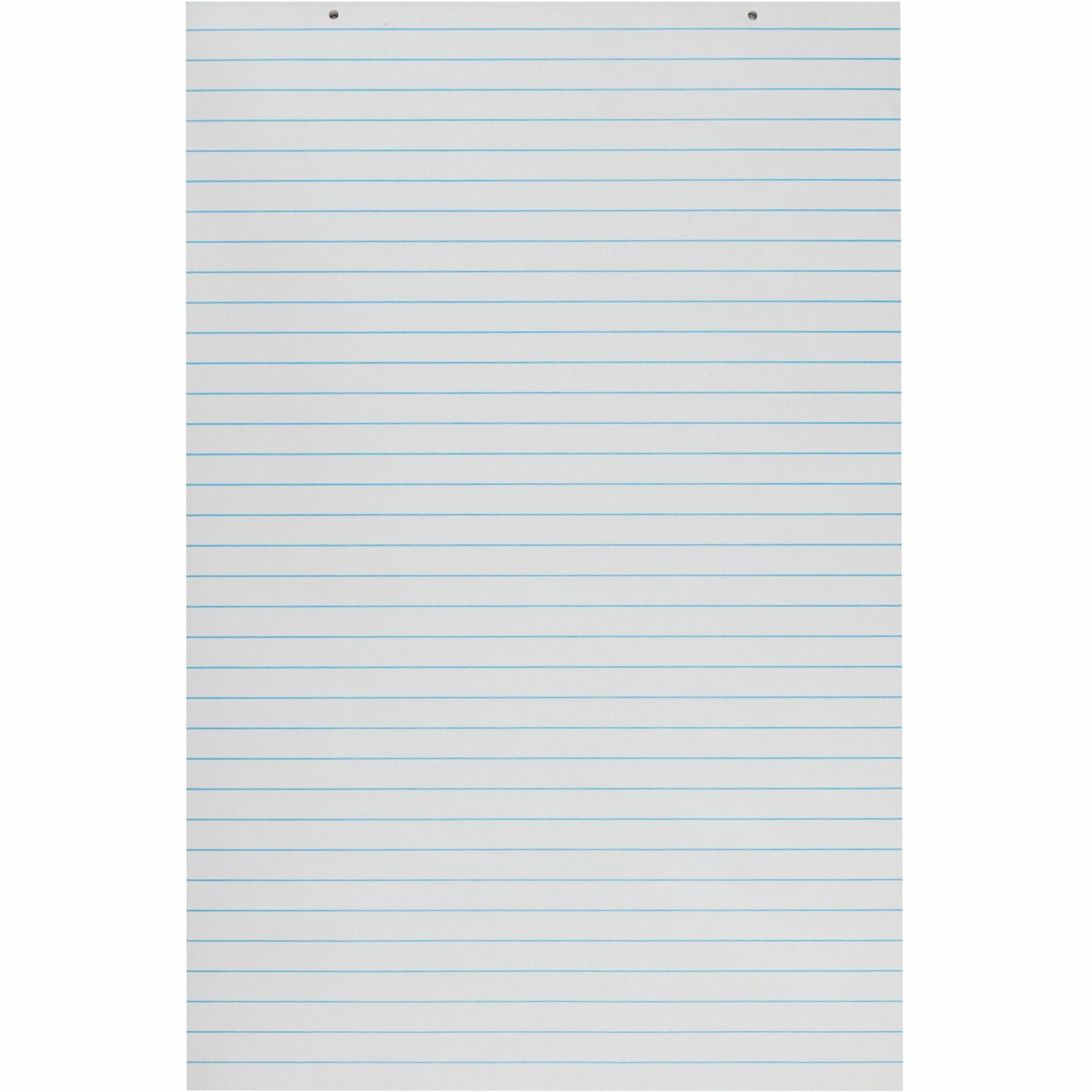 Pacon Ruled Chart Pad - 100 Sheets - Glue - Front Ruling Surface - 1" Ruled - 24" x 36" Sheet Size - White Paper - Chipboard Backing, Hole-punched, Recyclable - 1 Each