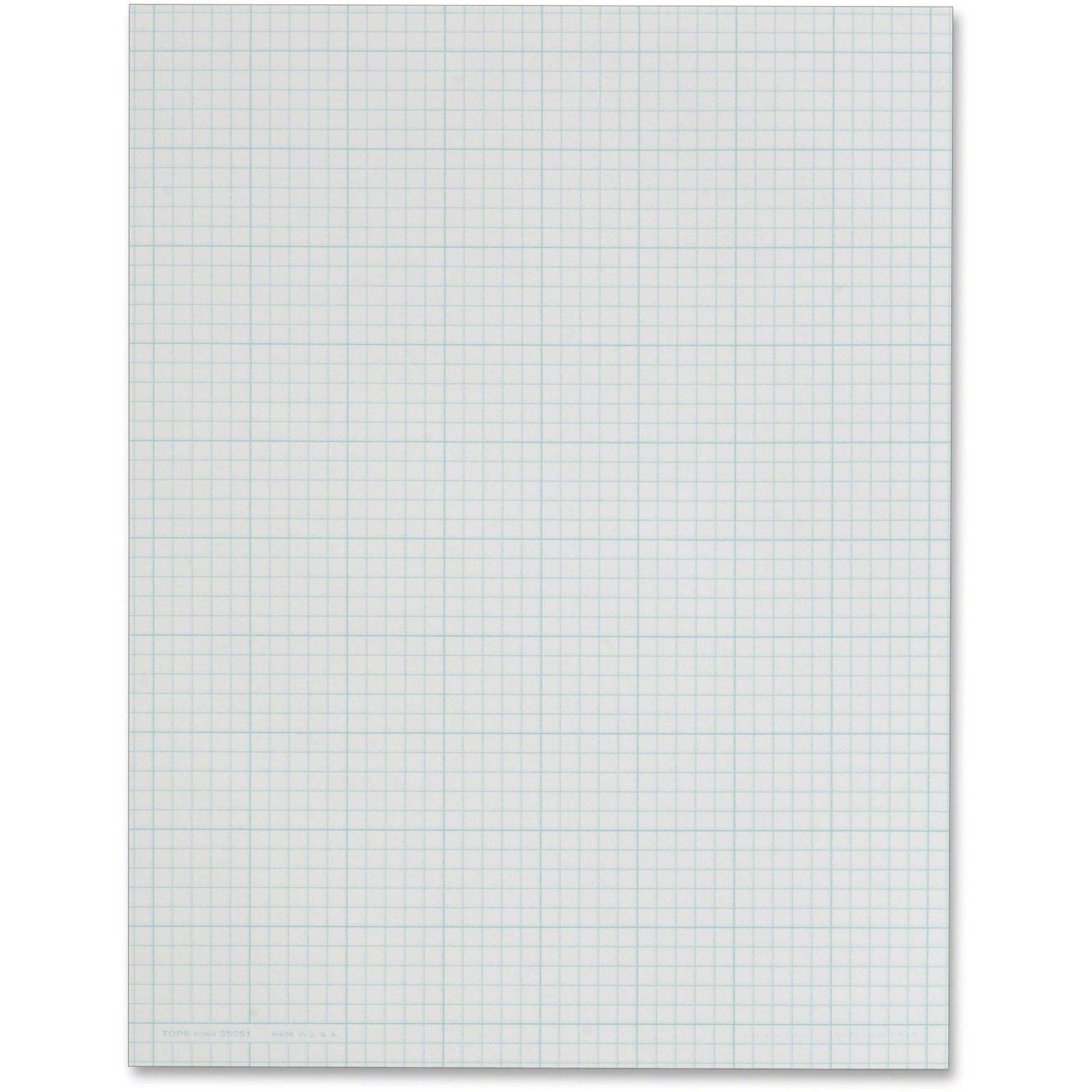 TOPS Quad Ruling Cross Section Pad - Letter - 50 Sheets - Glue - Both Side Ruling Surface - Quad Ruled Front Ruling - 20 lb Basis Weight - Letter - 8 1/2" x 11" Sheet Size - White Paper - Dual Sided, Smear Resistant, Acid-free, Sturdy Back - 1 Pad