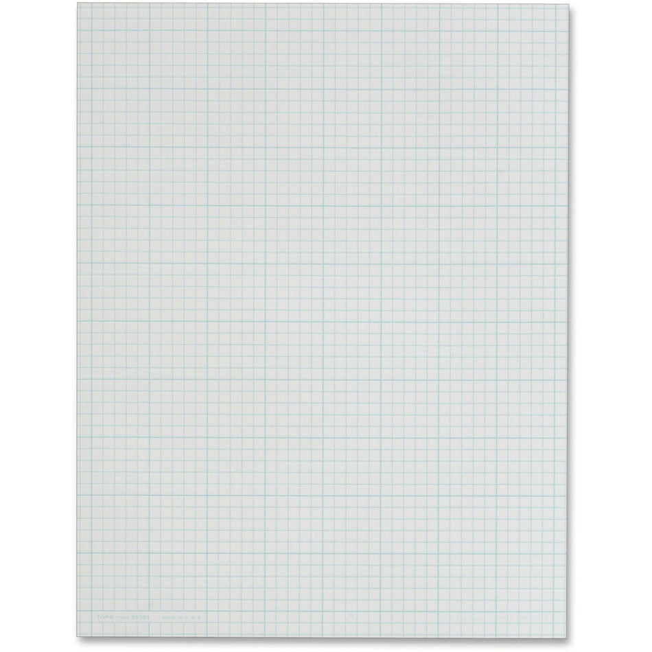 TOPS Quad Ruling Cross Section Pad - Letter - 50 Sheets - Glue - Both Side Ruling Surface - Quad Ruled Front Ruling - 20 lb Basis Weight - Letter - 8 1/2" x 11" Sheet Size - White Paper - Dual Sided, Smear Resistant, Acid-free, Sturdy Back - 1 Pad