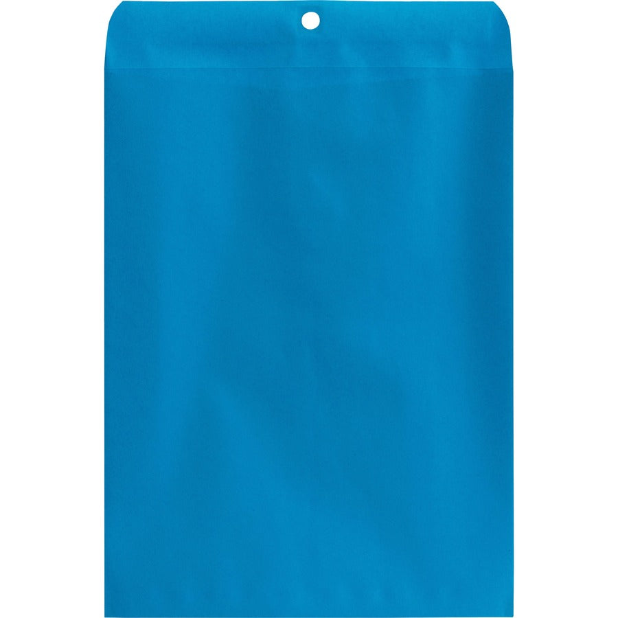 Quality Park 9 x 12 Clasp Envelopes with Deeply Gummed Flaps - Clasp - #90 - 9" Width x 12" Length - 28 lb - Clasp - Blue - Wove - 10 / Pack