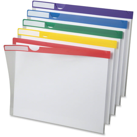 Pendaflex Letter Expanding File - 8 1/2" x 11" - 1" Expansion - Assorted - Reusable, Write-on Tab, Transparent - 10 / Pack