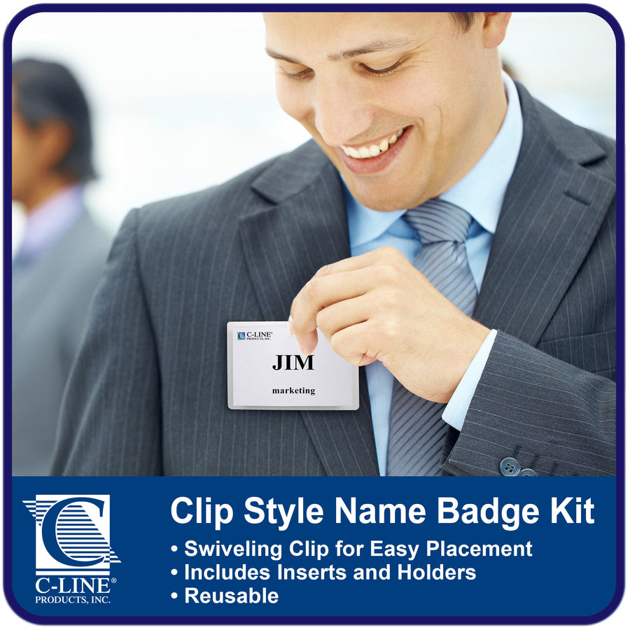 C-Line Laser/Inkjet Clip Style Badge Holder Kits - Alternate-Image2