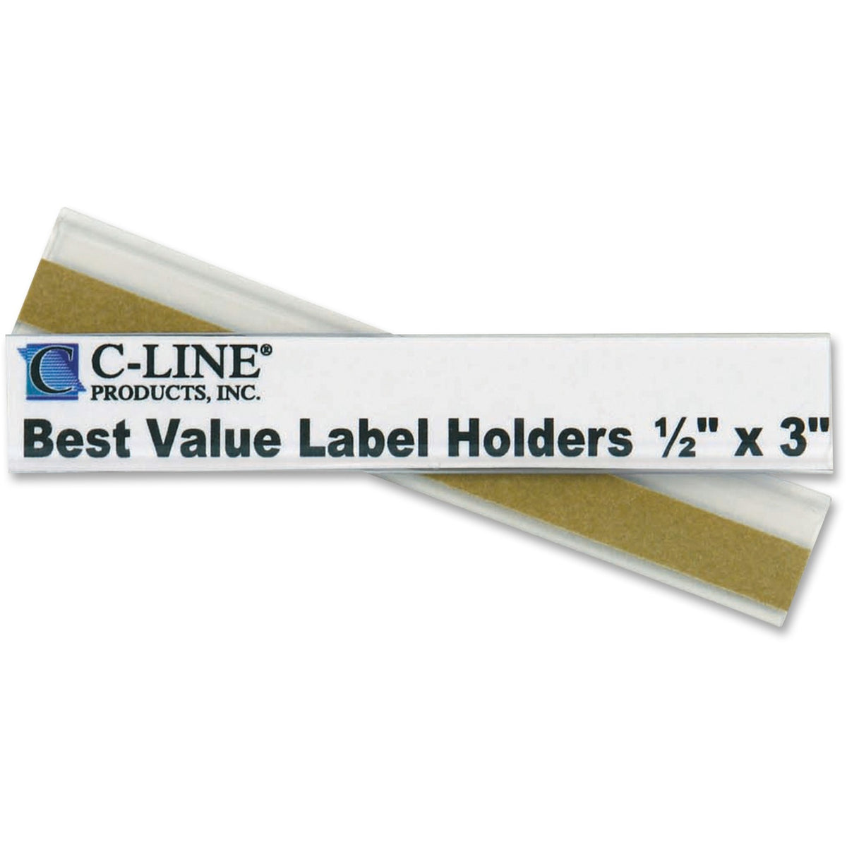 C-Line Best Value Peel/Stick Shelf Label Holders - 0.5" Height x 3" Width - 50 / Pack