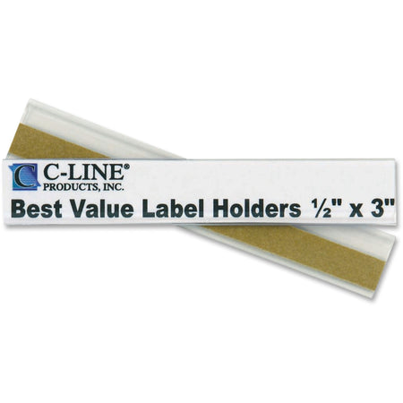 C-Line Best Value Peel/Stick Shelf Label Holders - 0.5" Height x 3" Width - 50 / Pack
