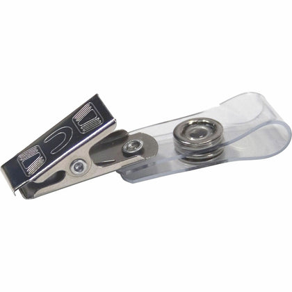 Advantus Badge Clip with ID Badge Holder - Vinyl - 100 / Box