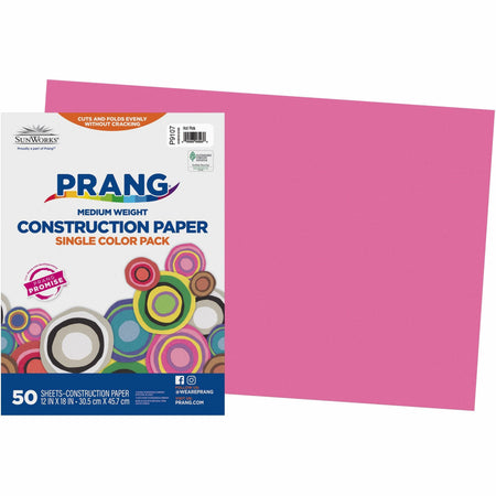 Prang Construction Paper - Multipurpose - 18" Width x 12" Length - Hot Pink - Groundwood - 50 / Pack