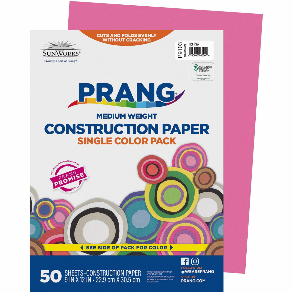 Prang Construction Paper - Multipurpose - 12" Width x 9" Length - Hot Pink - 50 / Pack