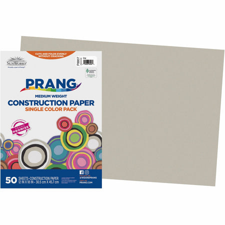 Prang Construction Paper - Multipurpose - 18" Width x 12" Length - Gray - Groundwood - 50 / Pack