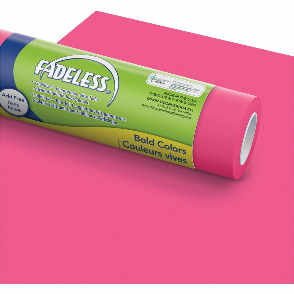 Fadeless Bulletin Board Art Paper - Art, Craft, Scrapbooking, Bulletin Board - 48" Width x 50 ft Length - Magenta - 1 Roll