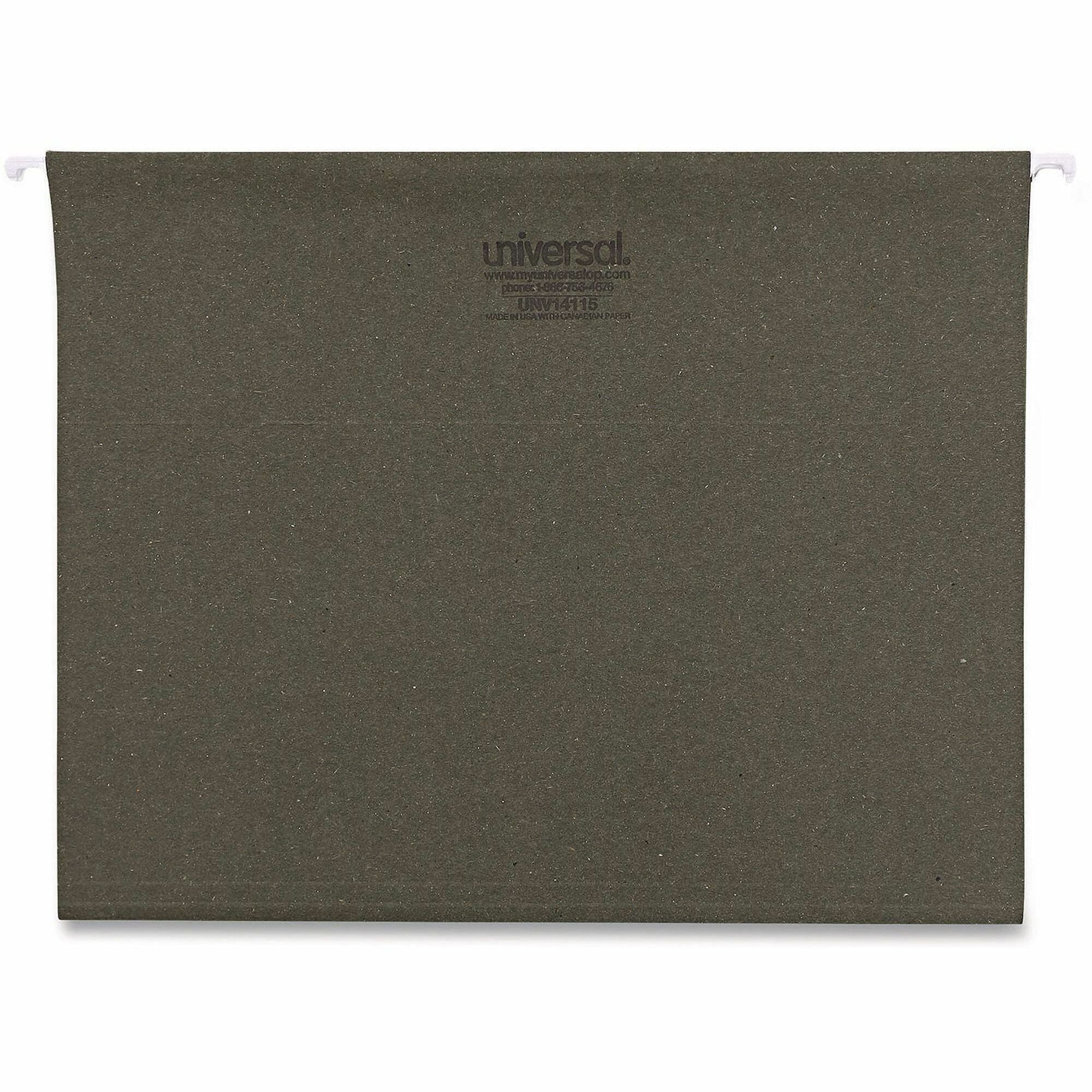 Universal 1/5 Tab Cut Letter Recycled Hanging Folder - 2000