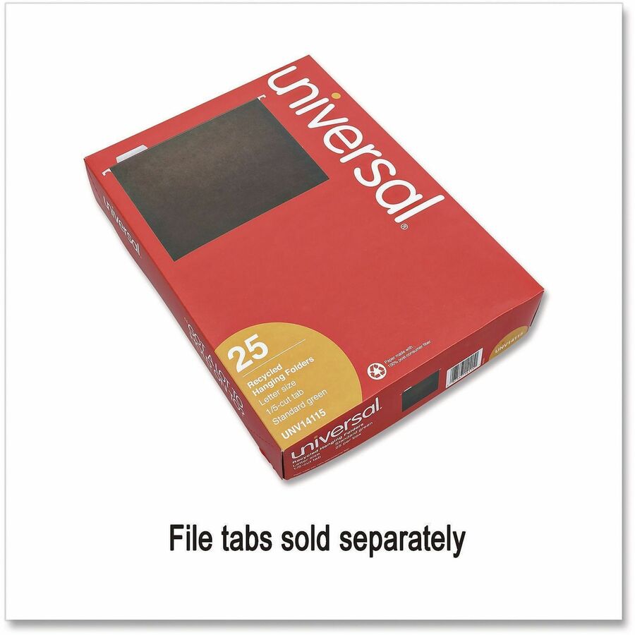 Universal 1/5 Tab Cut Letter Recycled Hanging Folder - Alternate-Image1