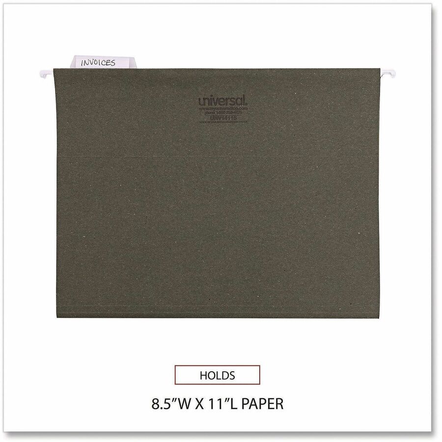 Universal 1/5 Tab Cut Letter Recycled Hanging Folder - Alternate-Image5