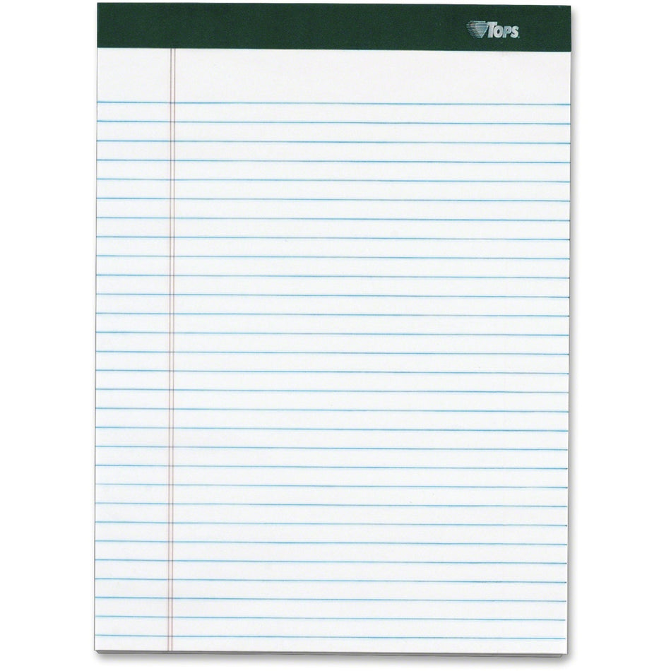 TOPS Double Docket Legal Pad - 100 Sheets - Double Stitched - 16 lb Basis Weight - 8 1/2" x 11 3/4" Sheet Size - 1.76" Height x 11.8" Width x 8.5" Length - White Paper - Heavyweight, Perforated, Rigid, Acid-free, Tear Resistant, Unpunched - 4 / Pack