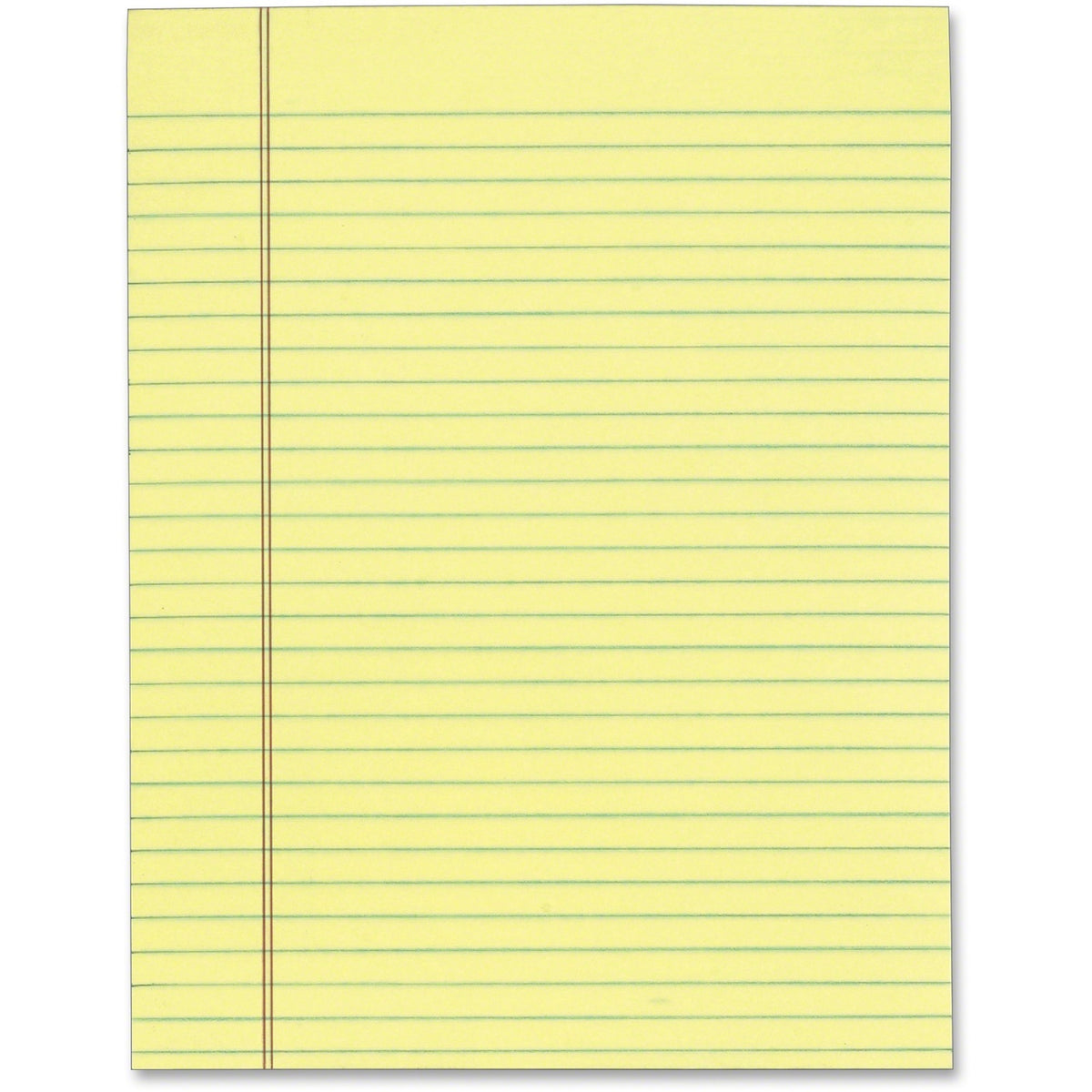 TOPS The Legal Pad - Letter - 50 Sheets - Glue - Ruled Red Margin - 16 lb Basis Weight - Letter - 8 1/2" x 11" Sheet Size - Canary Paper - Perforated - 12 / Pack