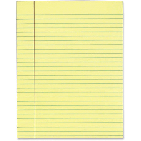 TOPS The Legal Pad - Letter - 50 Sheets - Glue - Ruled Red Margin - 16 lb Basis Weight - Letter - 8 1/2" x 11" Sheet Size - Canary Paper - Perforated - 12 / Pack