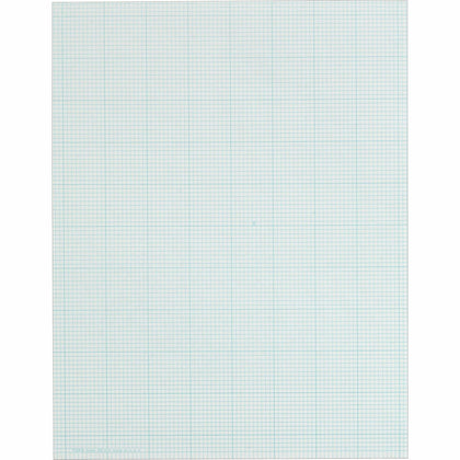TOPS Cross-Section Pad - 50 Sheets - Glue - Blue Margin - 20 lb Basis Weight - Letter - 8 1/2" x 11" Sheet Size - White Paper - Unpunched - 1 Pad