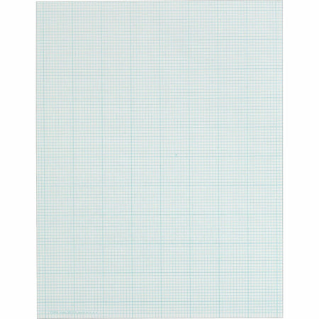TOPS Cross-Section Pad - 50 Sheets - Glue - Blue Margin - 20 lb Basis Weight - Letter - 8 1/2" x 11" Sheet Size - White Paper - Unpunched - 1 Pad