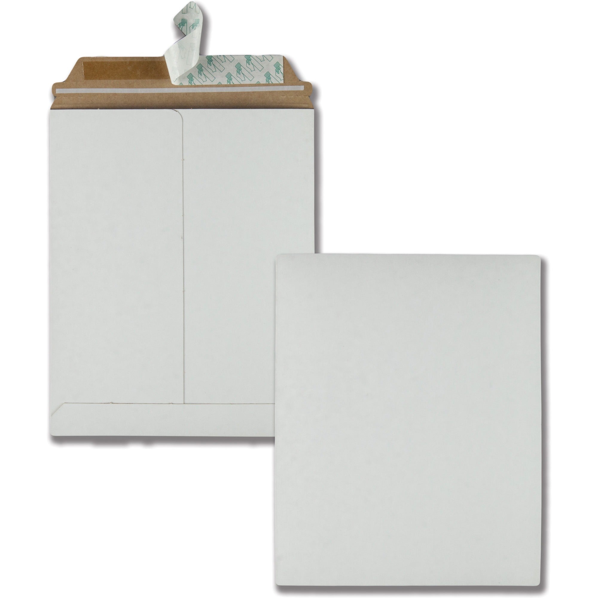 Quality Park Sturdy Fiberboard Photo Mailers - Document - 9" Width x 11 1/2" Length - Self-sealing - White - Fiberboard - 25 / Box