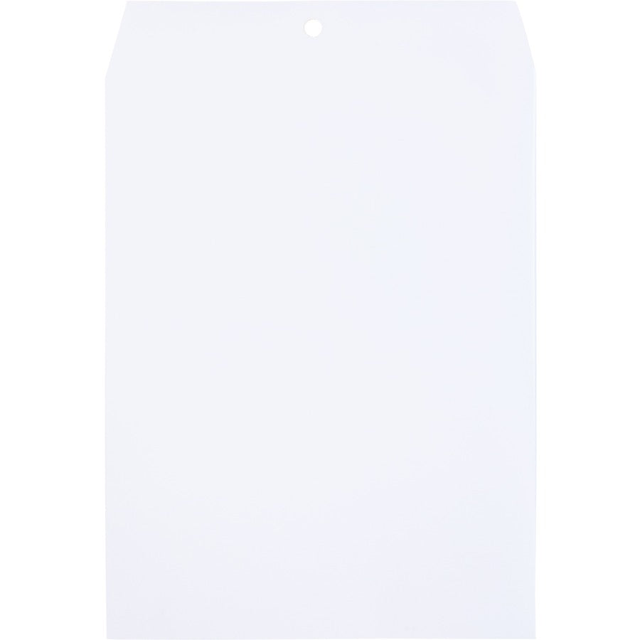 Quality Park 9 x 12 Clasp Envelopes with Deeply Gummed Flaps - Clasp - #90 - 9" Width x 12" Length - 28 lb - Gummed Flap - White - 100 / Box