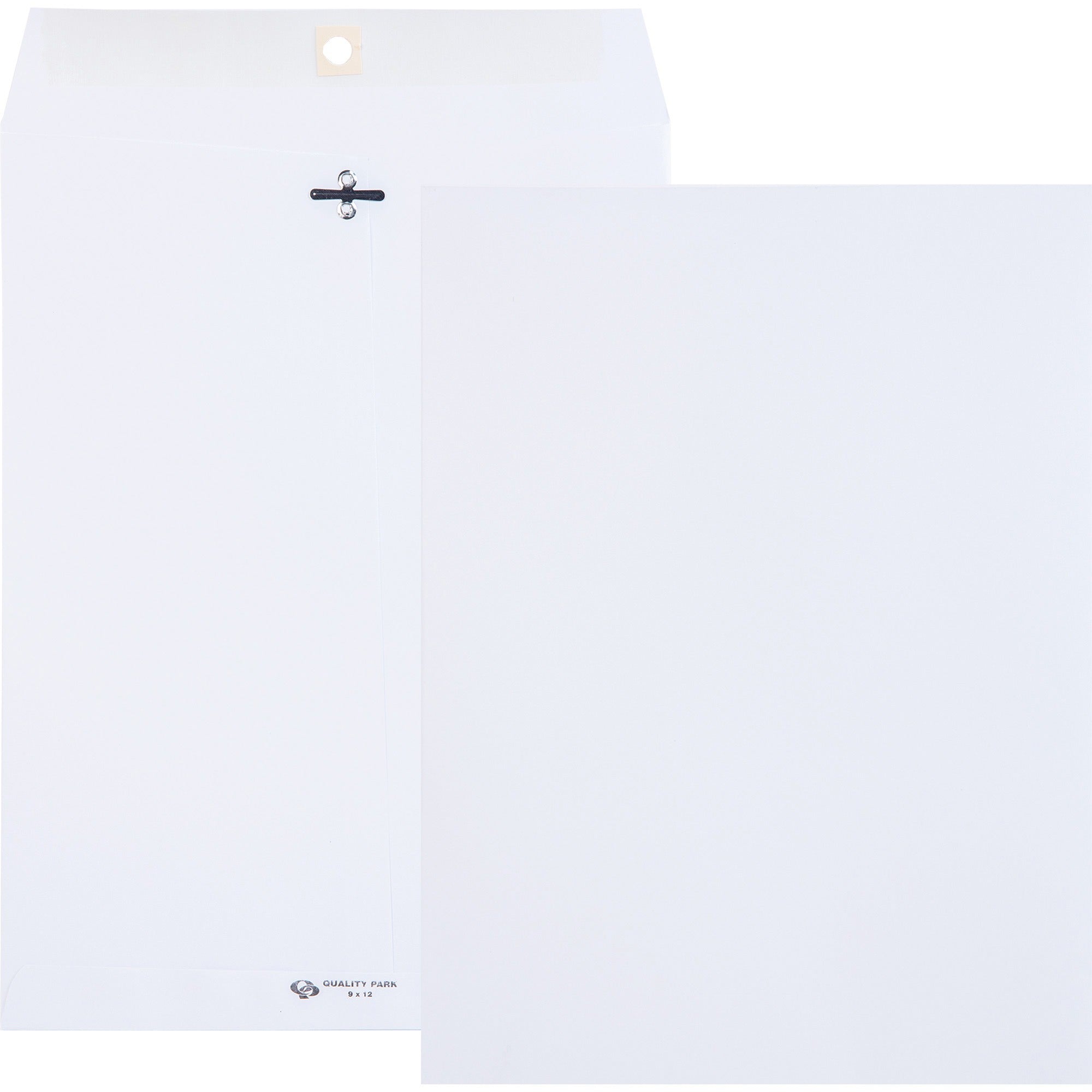 Quality Park 9 x 12 Clasp Envelopes with Deeply Gummed Flaps - Clasp - #90 - 9" Width x 12" Length - 28 lb - Gummed Flap - White - 100 / Box
