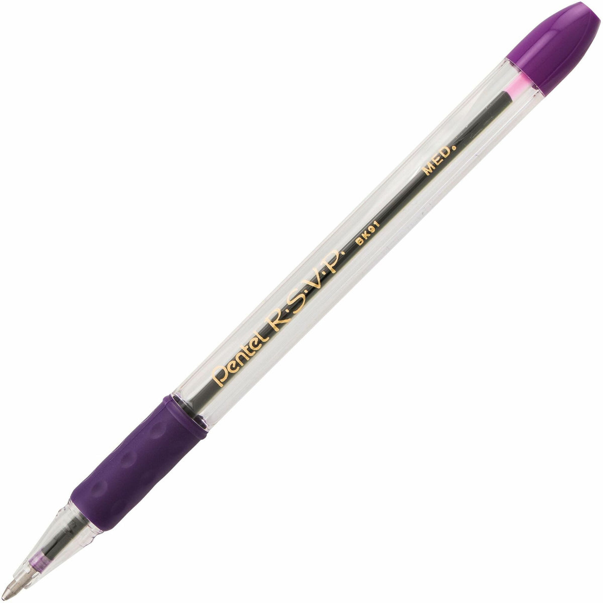 Pentel R.S.V.P. Violet Ballpoint Pen - Refillable 1mm Medium Point - Pens