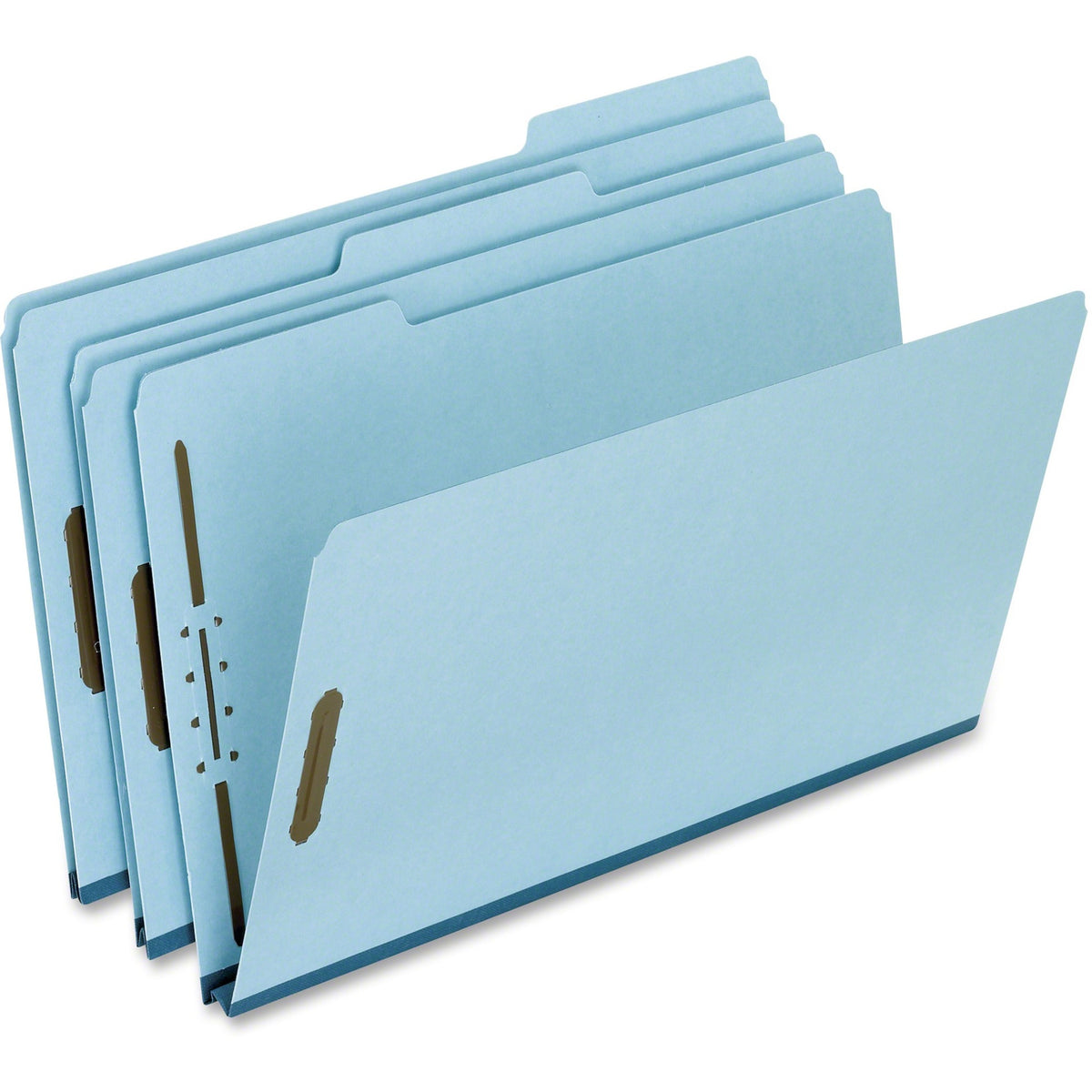 Pendaflex 1/3 Tab Cut Legal Recycled Top Tab File Folder - 8 1/2" x 14" - 2 Fastener(s) - Top Tab Location - Assorted Tab Position - 25 pt. - Pressboard - Blue - 60% Recycled - 25 / Box