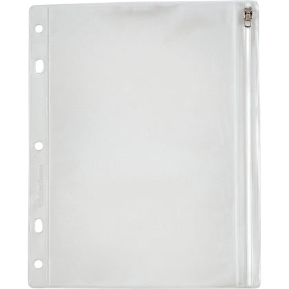 Oxford Zipper Binder Pockets: Clear Poly 10 1/2’’ x 8’’ - Ring Accessory - Pockets