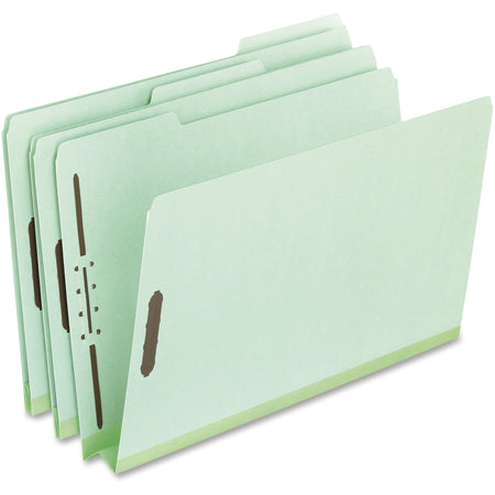 Pendaflex 1/3 Tab Cut Letter Recycled Top Tab File Folder - 8 1/2" x 11" - 2" Expansion - 2 Fastener(s) - Top Tab Location - Assorted Tab Position - 25 pt. - Pressboard - Green - 60% Recycled - 25 / Box