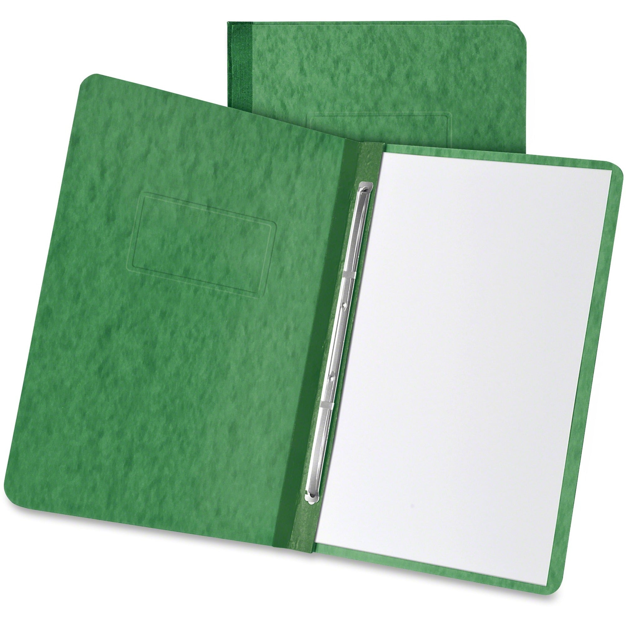 TOPS Letter Recycled Report Cover - 3" Folder Capacity - 8 1/2" x 11" - 2 Fastener(s) - 20 pt. - Pressboard - Dark Green - Reinforced Hinge, Soil Resistant, Moisture Resistant - 65% Recycled - 1 Each