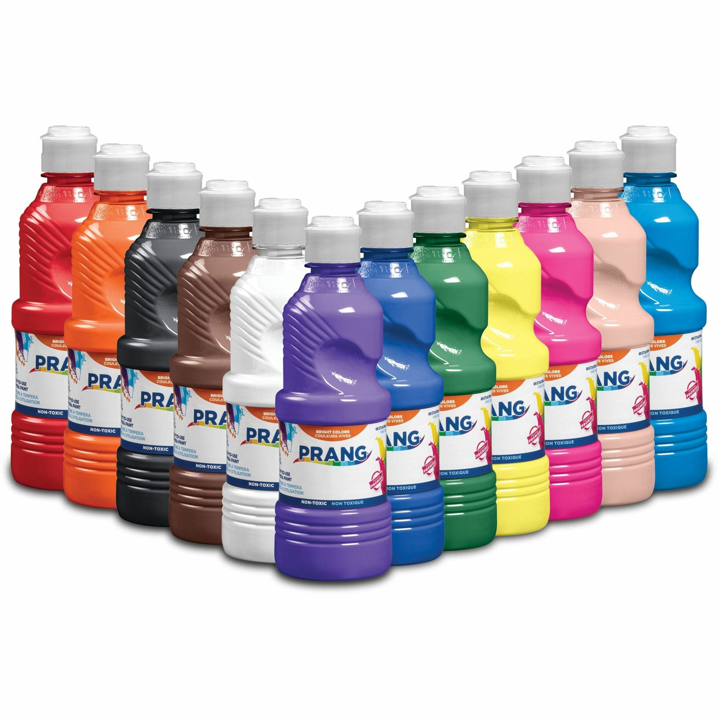 Prang Liquid Tempera Paint - Assorted - 16 oz - 12 / Set