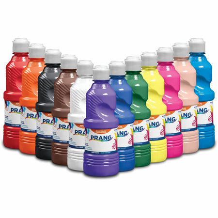 Prang Liquid Tempera Paint - Assorted - 16 oz - 12 / Set