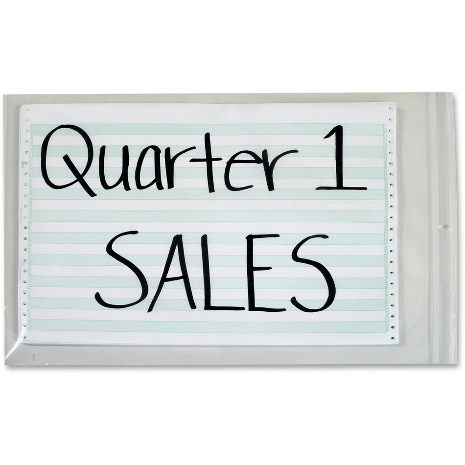 C-Line Oversized Heavyweight Poly Zip Bags - 16.75" Length x 13" Width - Clear - Poly - Industry, File, Paper Sheet - 50 / Box