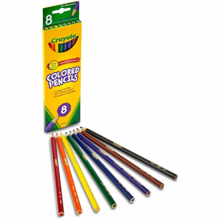 Crayola Presharpened Colored Pencils - 3.3 mm Assorted Lead - Wood Barrel - 8 / Set