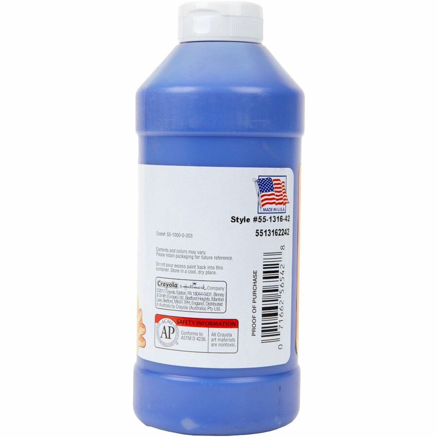 Crayola Washable Finger Paint - 1 Color(s) - Blue - 16 fl oz - Washable - 1 Each