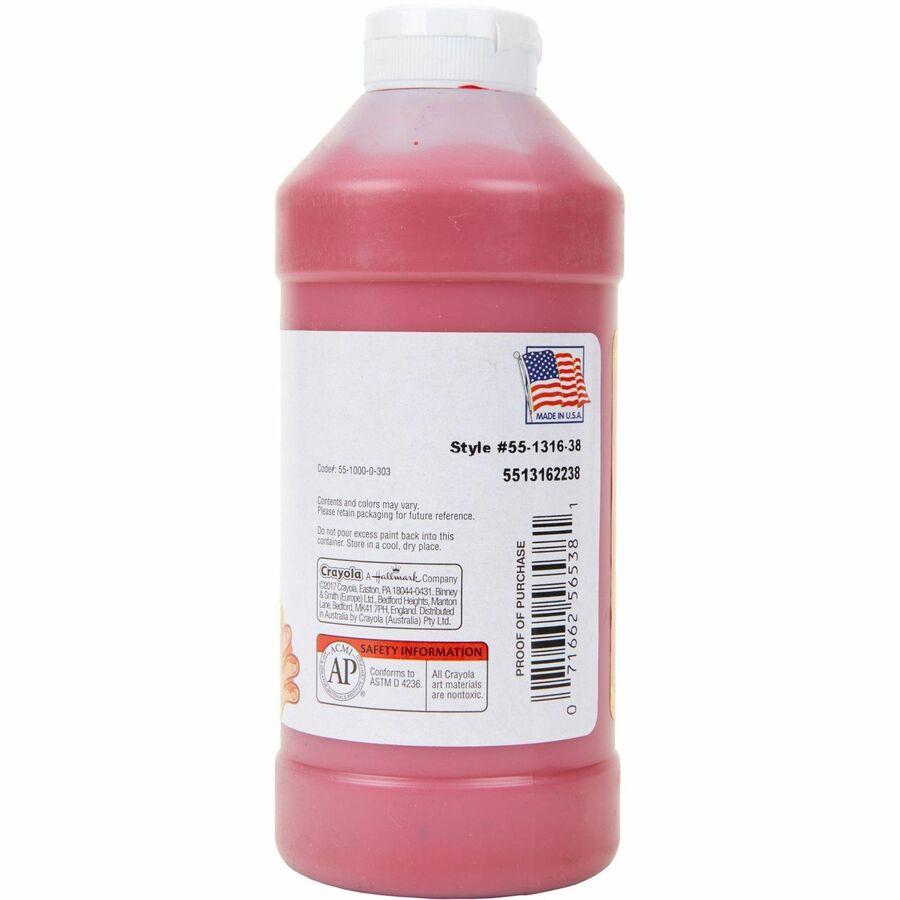 Crayola Washable Finger Paint - 1 Color(s) - Red - 16 fl oz - Washable - 1 Each