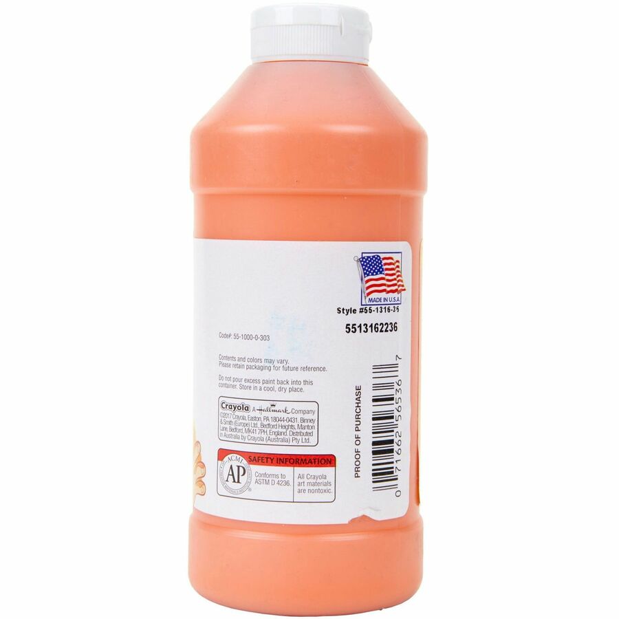 Crayola Washable Finger Paint - 1 Color(s) - Orange - 16 fl oz - Washable - 1 Each