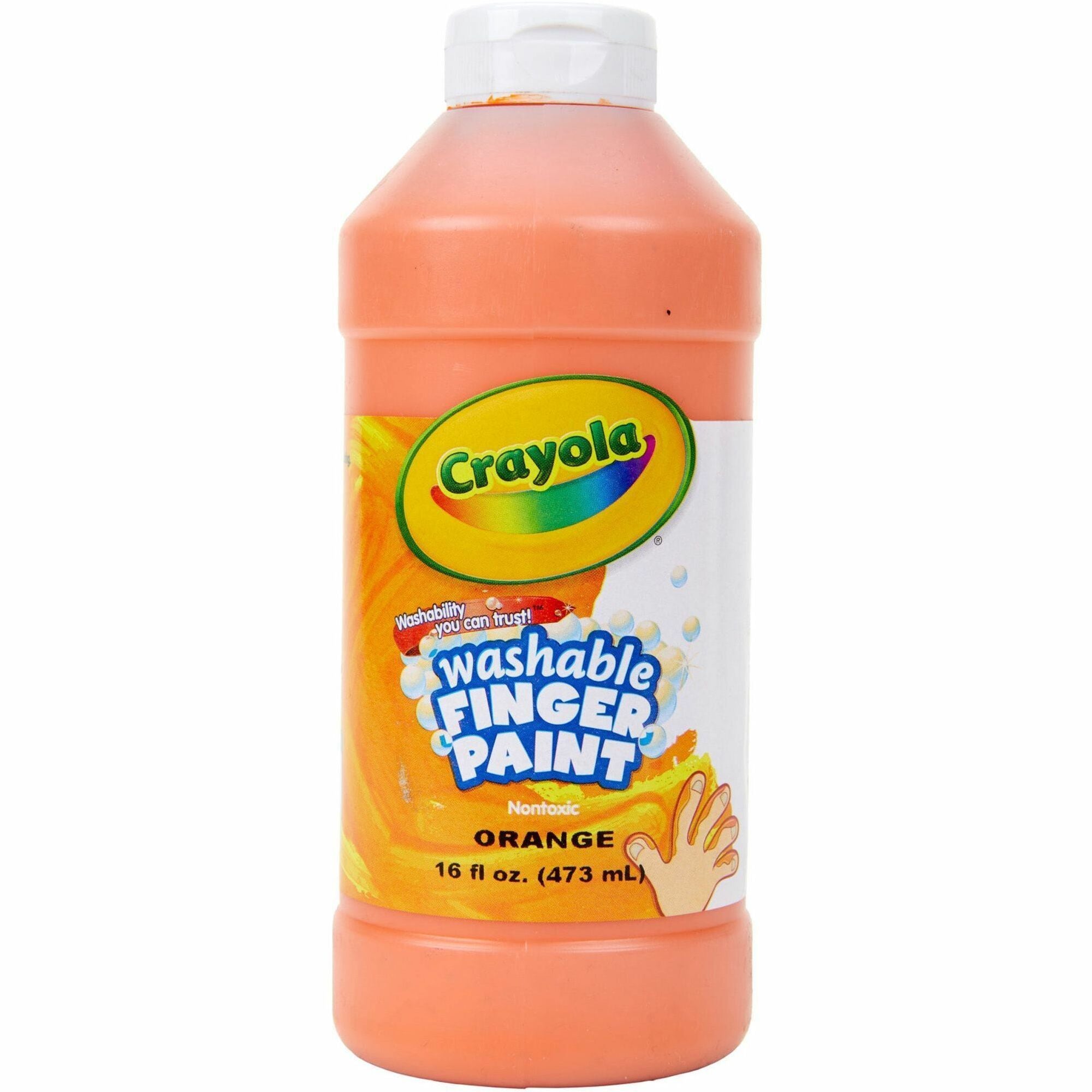 Crayola Washable Finger Paint - 1 Color(s) - Orange - 16 fl oz - Washable - 1 Each