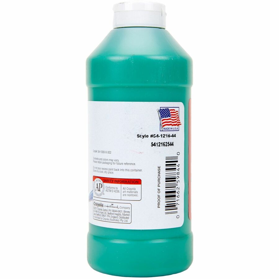 Crayola Premier Tempera Paint - 1 Color(s) - Green - 16 oz - 1 Each