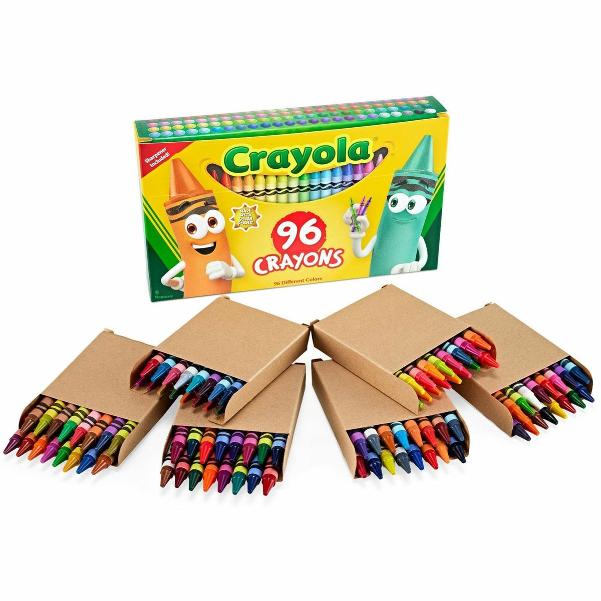 Crayola Built-in Sharpener 96 Count Crayons - Assorted - 96 / Box