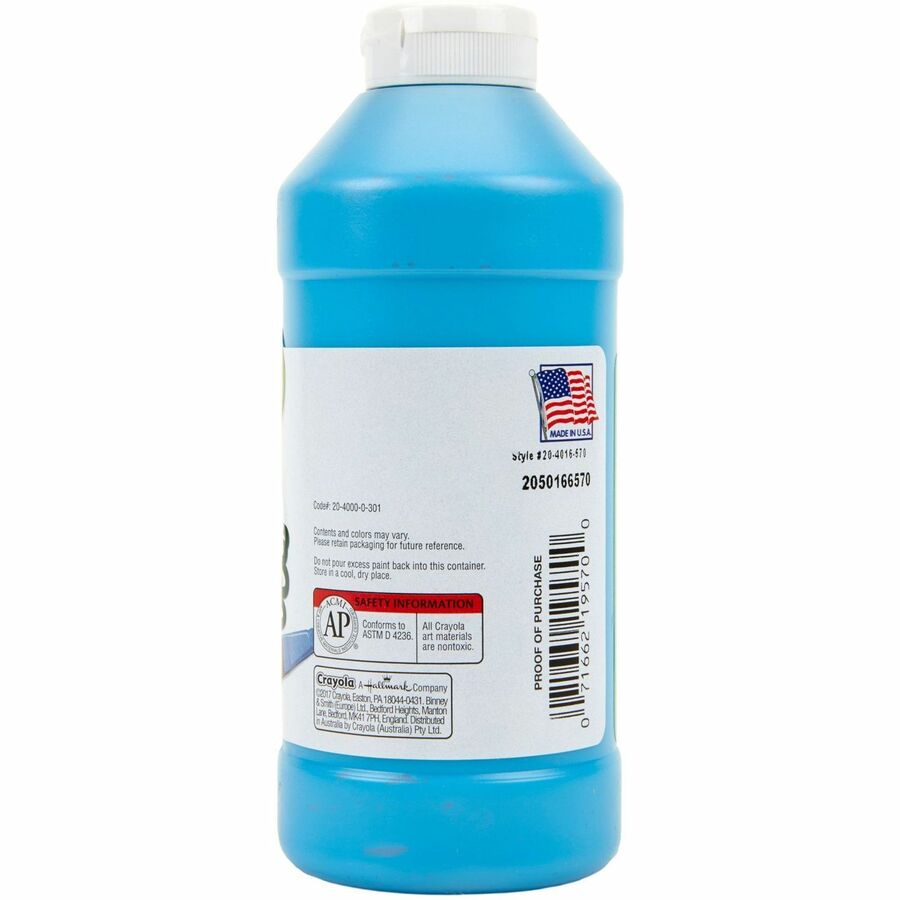 Crayola Portfolio Series Acrylic Paint - Brilliant Blue - 16 fl oz - 1 Each