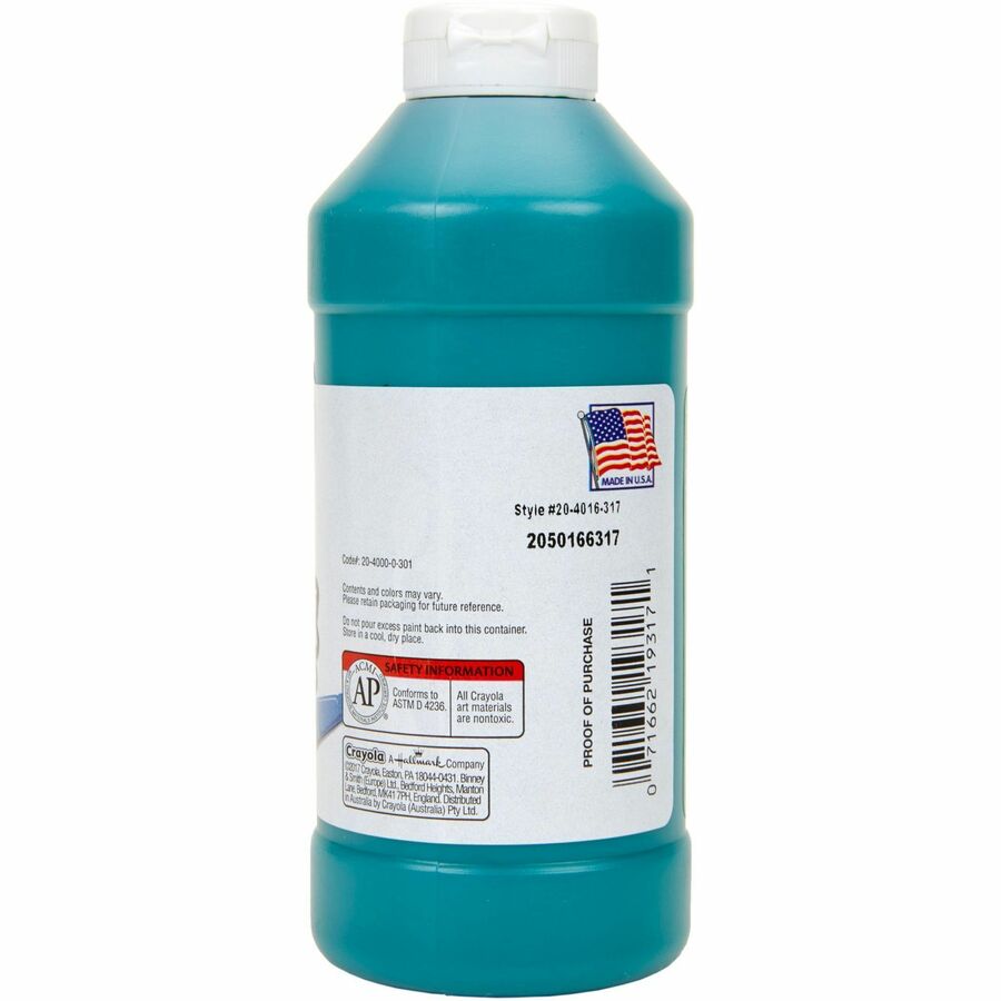 Crayola Portfolio Series Acrylic Paint - Phthalo Green - 16 fl oz - 1 Each