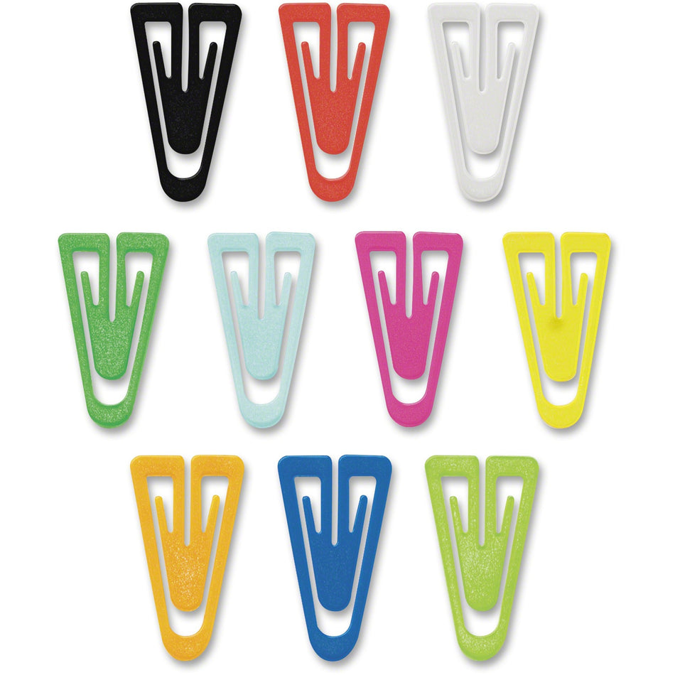 Gem Office Products Triangular Paper Clips - Large - for Paper, File - Non-magnetic - Assorted - Plastic - 200 / Box